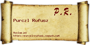 Purczl Rufusz névjegykártya